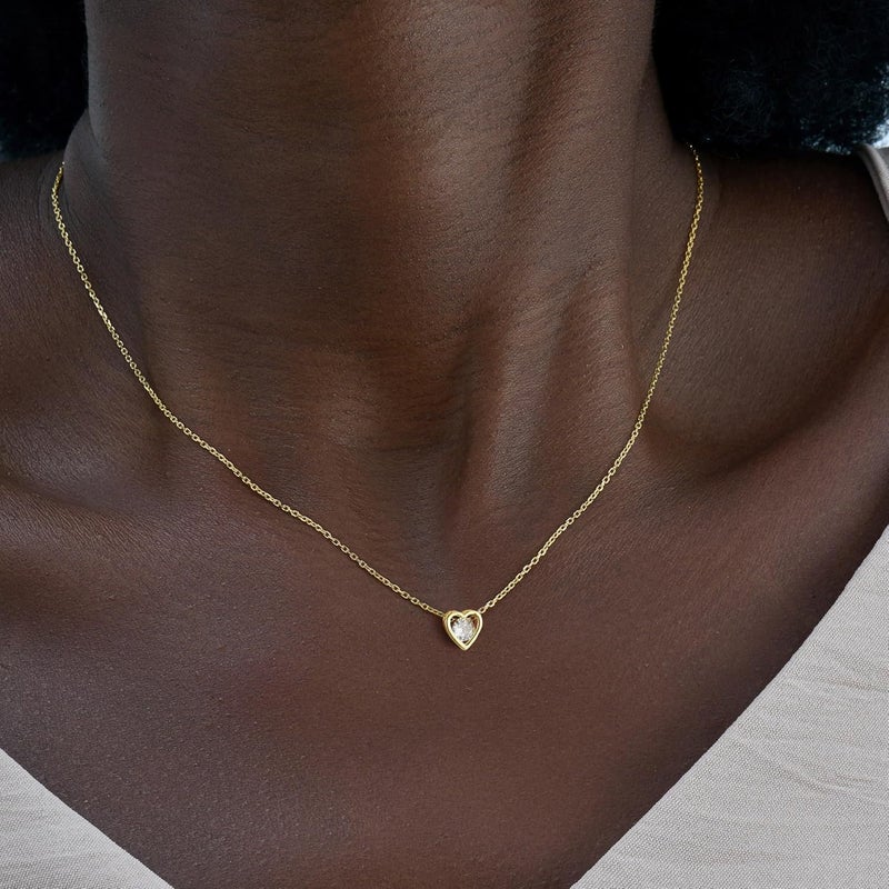 Ieftop Valentines Birthday Gifts for Women Teen Girls - Dainty 14K Gold/Silver Plated Cute Heart Handmade Disc Circle Bee Choker Adjustable Necklace for Women Teenage Girl Trendy Jewelry - Image 2